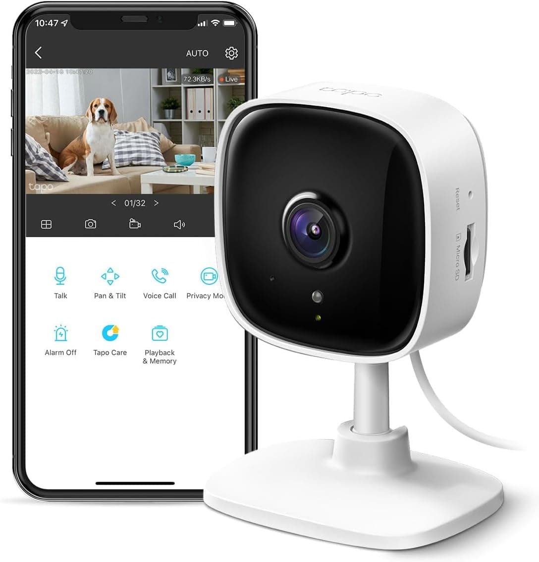 TP-Link Tapo C100 Indoor Pet Camera, 1080P